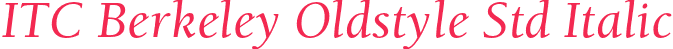 ITC Berkeley Oldstyle Std Italic